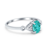 Oval Infinity Ring with Paraiba Tourmaline Cubic Zirconia